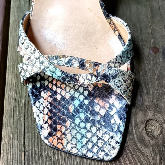 Halston Snakeskin Sandals - Picture 3 of 8